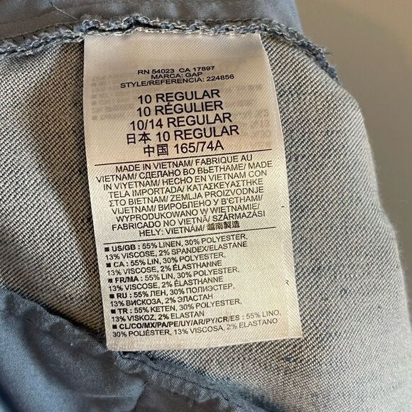 GAP Stretch Blue Linen Blend Ankle Straight Pant | SZ 10 - Picture 11 of 12